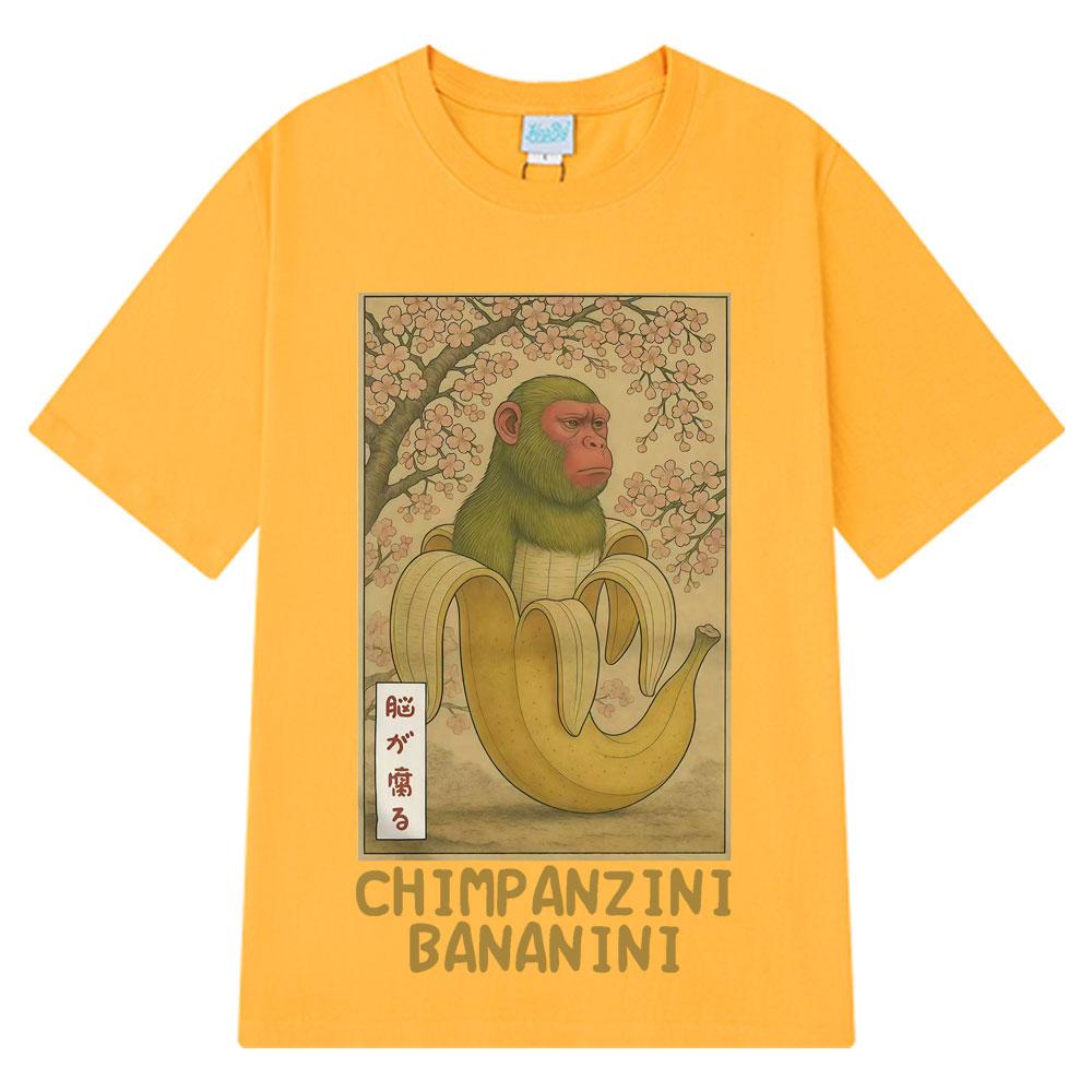 2025 Summer Chimpanzini Bananini Funny Banana Monkey Meme Tshirts Mens Women Humor Style Oversized Cotton Leisure Tees