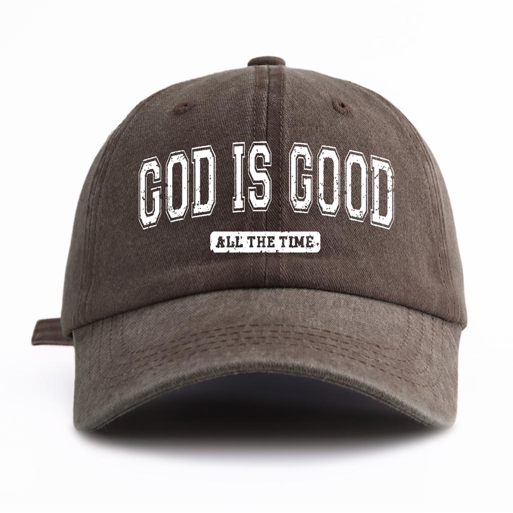 1pc GOD IS GOOD Print Washed Baseball Cap for Adults  Minimalist Retro Style Casual Soft Adjustable Dad Hat Perfect As Gift