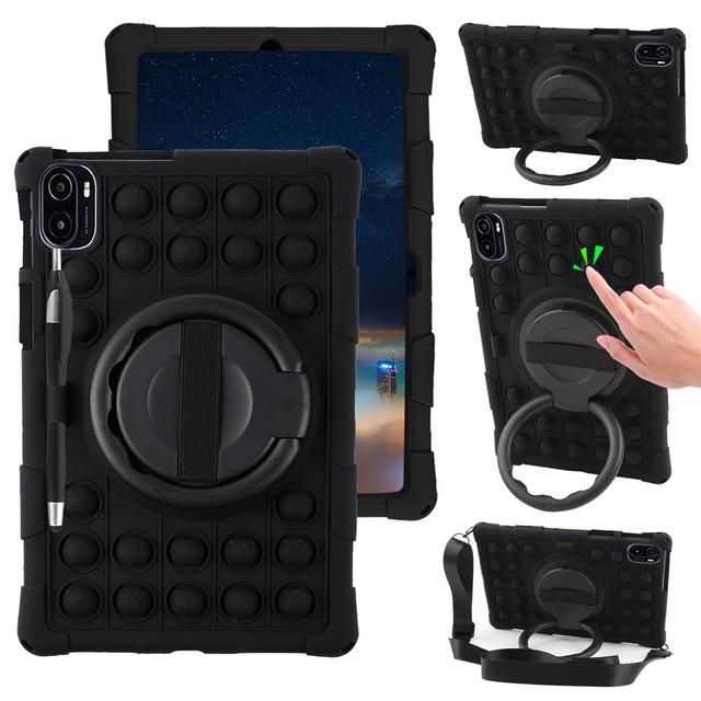 For Xiaomi Mi Pad 5 6 Pro Case Soft Bubble Silicon Kids Handle Cover For MiPad 5 Pro 2021 11 Inch Tablet Stand Case Shoulder Strap
