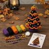 Materiały na Drzewko Świąteczne DIY Zestaw Szydełkowy na Halloween, Czarny Kot Dynia Wiedźma Rzemiosło Kapelusz Duch Zestaw do Tworzenia Rękodzieła do Dekoracji Domu, Wzory Ręcznie Robionych Prezentów
