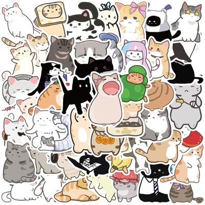 55 buc Pisici Drăguțe MEME Animale Desene Animate Autocolante Graffiti Telefon Chitară Laptop Caiet Valiză Cupă Autocolant Rezistent la Apă Jucării pentru Copii
