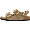 Milano Big Buckle Simple Comfortable Slide Sandals Women Sandals Brown 1031782