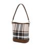 Daks Womens Accessories Tartan Check Light Brown Leather Bucket Shoulder Bag_Dcba6E714W2