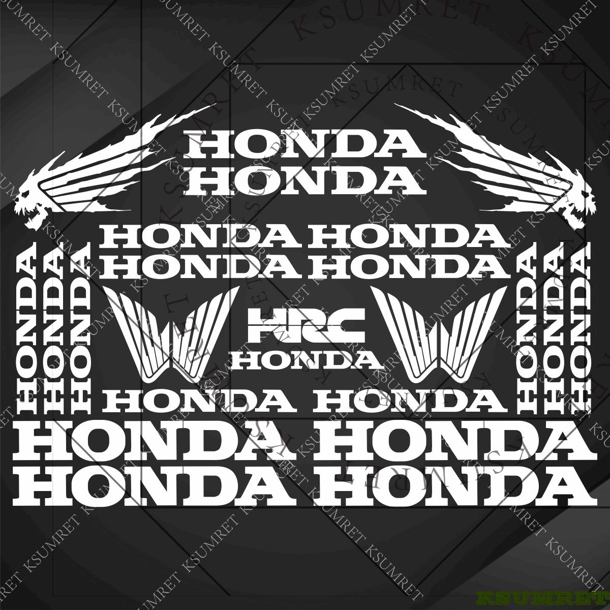 Vinyl Honda Motorcycle Sticker Helmet Logo белый