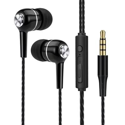 3,5 mm przewodowe słuchawki douszne z mikrofonem, bas, HiFi, stereo, sportowe, sterowanie w kablu do telefonów