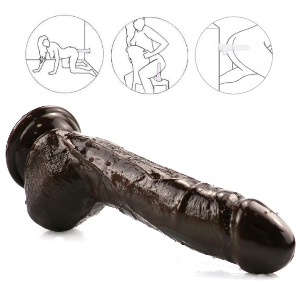 Brauner realistischer Dildo Strap-on-Dildo Höschen Analplug Gay Adult Game Sexspielzeug für lesbische Frauen Paare Erwachsene Masturbation Dick