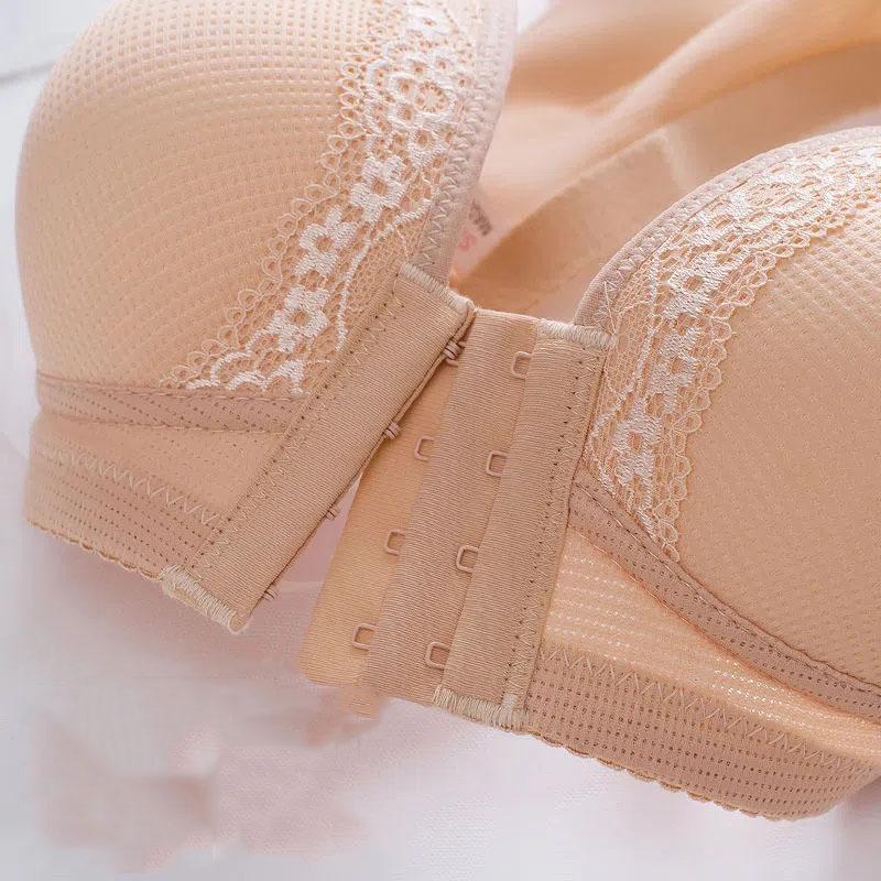Front Button Underwear Women's Thin No Steel Ring To Receive Auxiliary Breasts Anti-sagging Push-up Bra