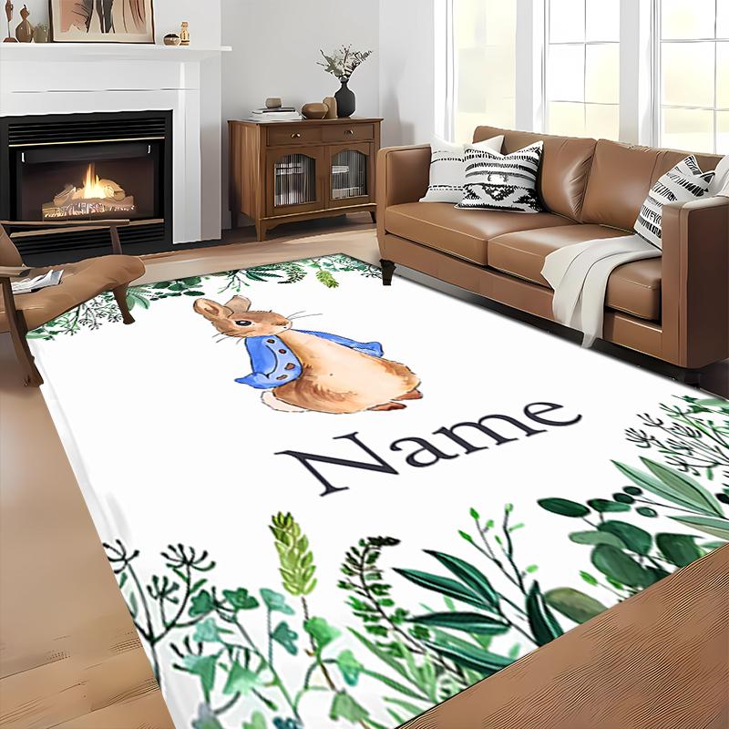 Custom Personalization Peter Rabbit Area Rug - Perfect For Kitchen, Bathroom,Laundry Room Decor Large Size Available,Gift All Seasons