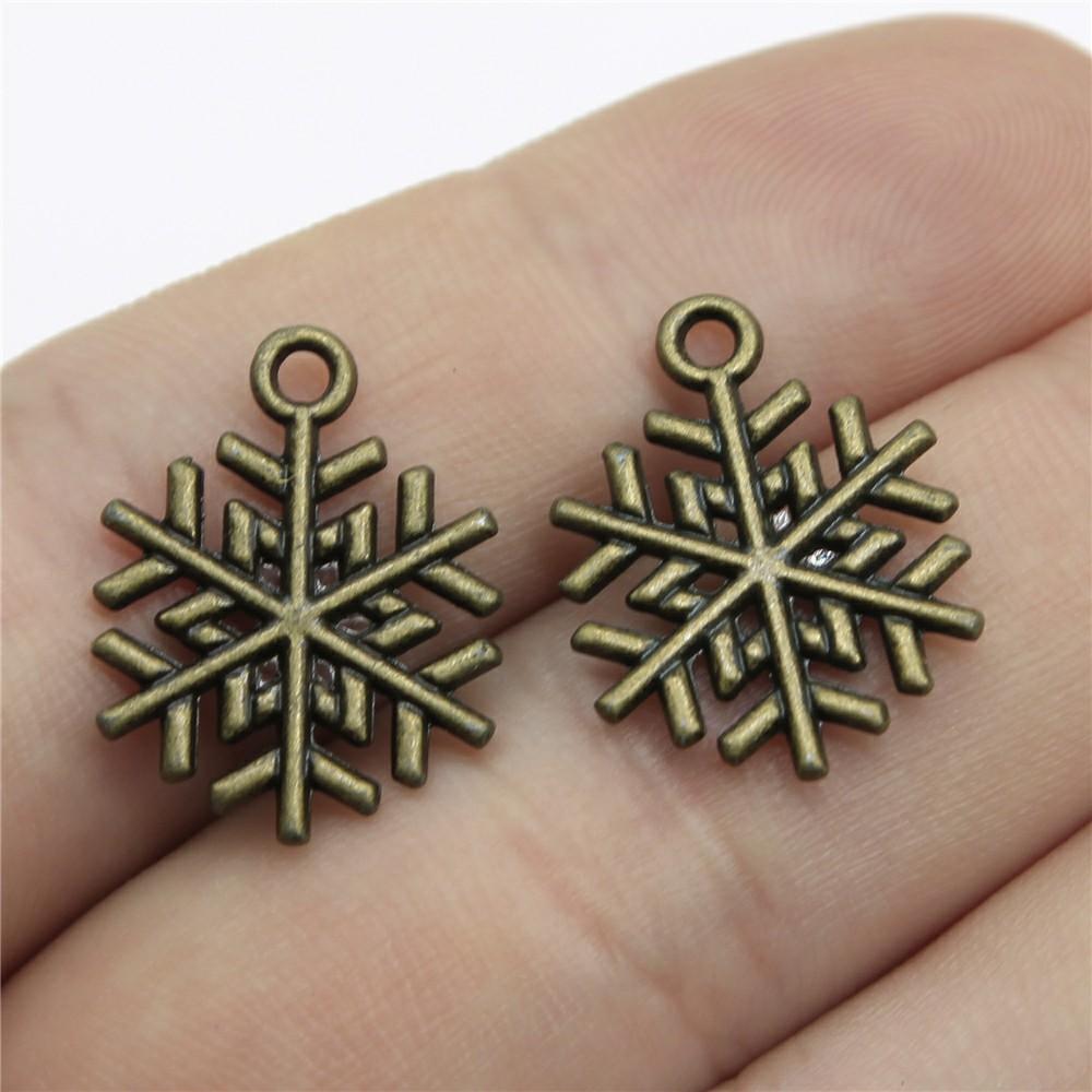 20 Stück Metall Zinklegierung Gemischte Größen Schneeflocken Anhänger Passend für Schmuck Weihnachtsanhänger Komponenten DIY Handgemachtes Basteln
