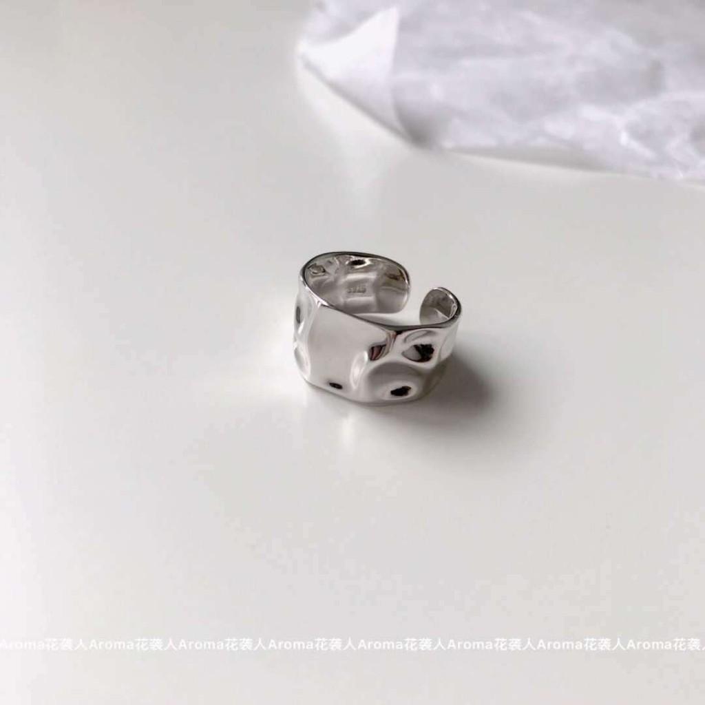 Elegantní S925 Ryzí Stříbro Minimalistický Nepravidelný Prsten Nastavitelná Velikost Ideální Pro Jakoukoli Příležitost