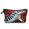 1 Stück Musiksymbol Tastaturdruck Kosmetikaufbewahrungstasche, Tragbare Make-up-Tasche Toilettenartikel Waschorganizer für Frauen Mädchen Halloween Weihnachtsgeschenke