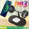 15W 3 In 1 Magnetic Wireless Charger Stand Phone Fast Charging Charger Holder For iPhone 16 15 14 13 Pro Max Apple Watch Airpods