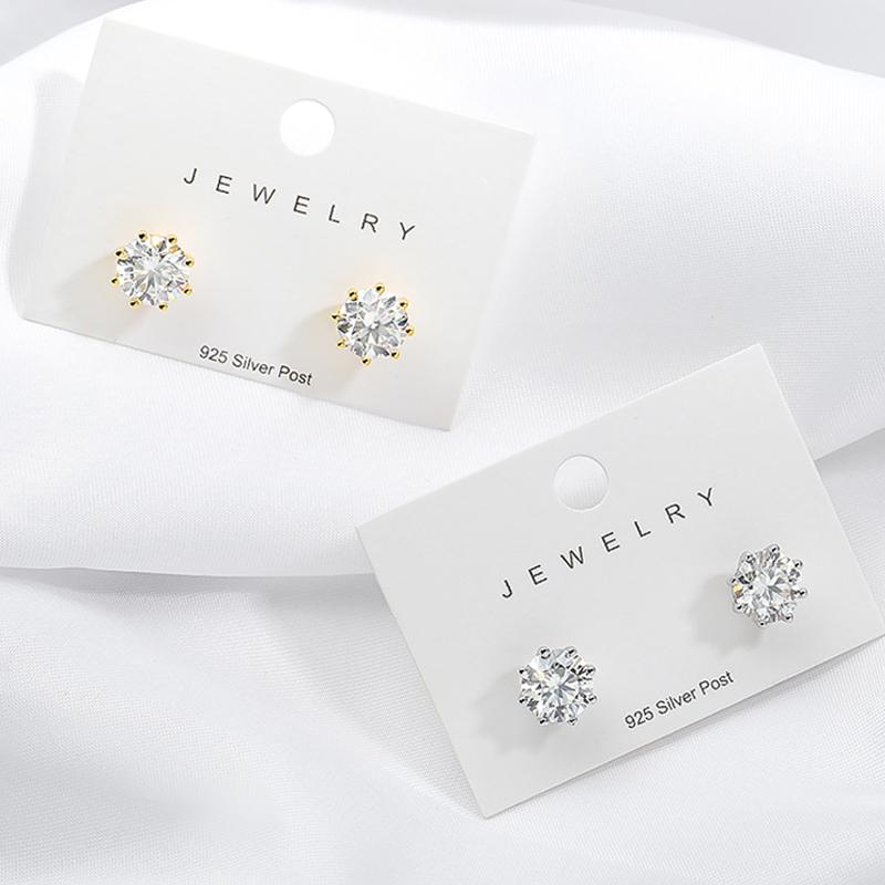 Smyoue 2ct Round Cut D Color Moissanite Earring Studs for Women 100% 925  Silver Lab Diamond Ear Stud White Gold Plated