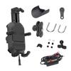 Motorcycle Handlebar Phone Holder Bracket 15W QC 3.0 Wireless Charging 12V-24V