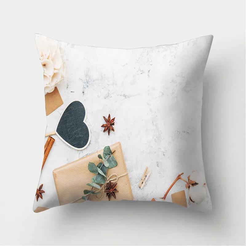 Pink Rose Pattern Pillowcase Office Living Room Home Pillowcase Car Ornaments