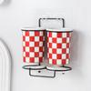Checkerboard Ceramic Chopsticks Holder Drain Rack Chopsticks Basket Chopsticks Box Cutlery Box Storage Rack Wall-mounted Shelf