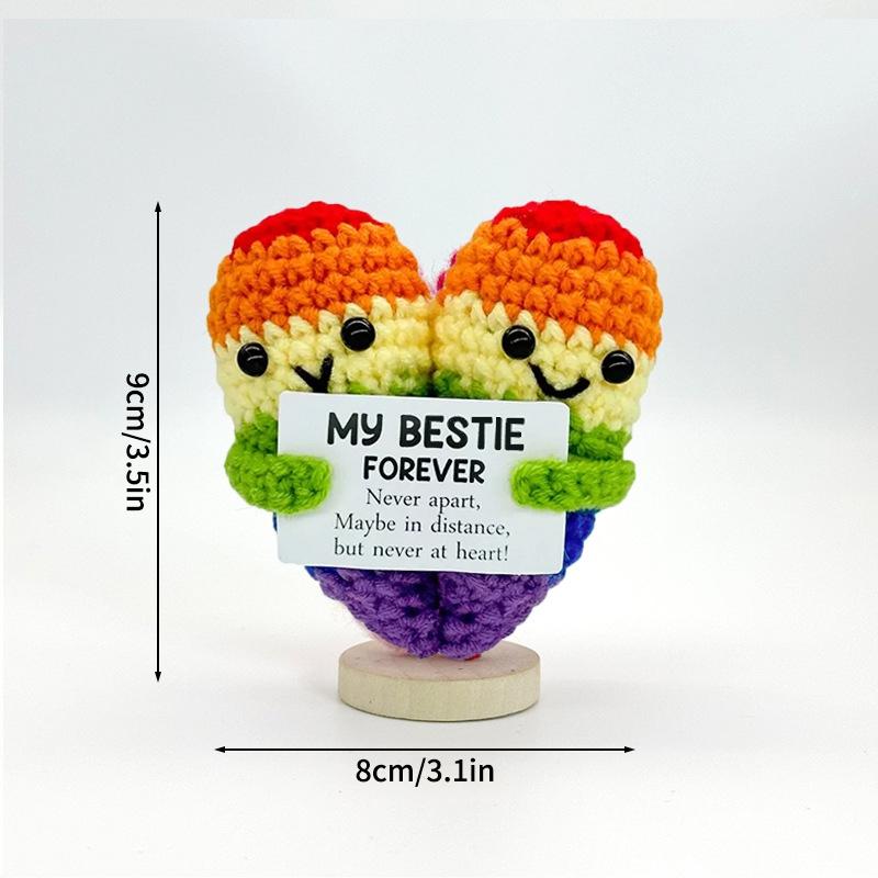 Crochet Positive Energy Doll Pocket Hug Gifts Handmade Knitted Ornament Handmade Doll Valentine's Chrismas Gifts Navidad 2026