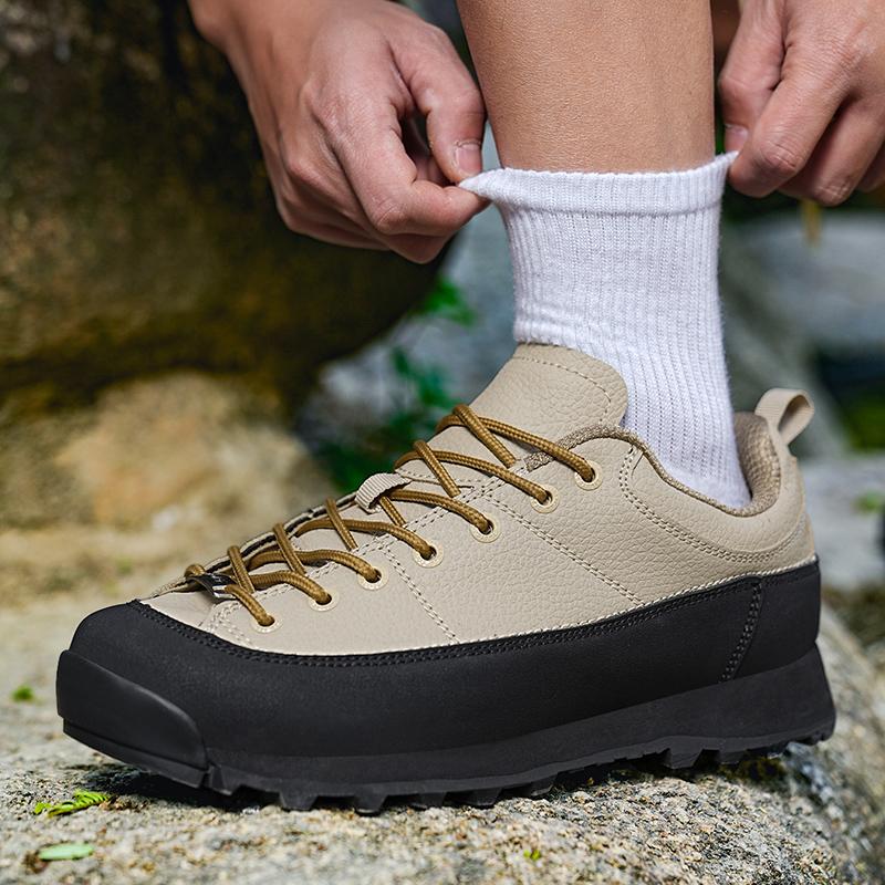 Casual Sneakers Men Anti-slip Low-top Lace-up Outdoor Hiking Shoes Men Walking Thick-soled Breathable Casual Shoes Men