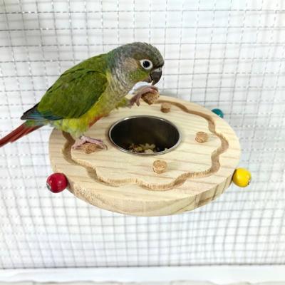 Funny Wooden Parrot Puzzle Toys Bite Resistant Block Cork Bird Perch Stand Durable Wear-Resistant Bird Chewing Toys Training