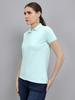 MONTE CARLO Women Regular Fit Light Green Tshirt