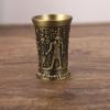 Retro Metal Cup Bronze Wine Glass 3D Relief Liquor Spirits Small Goblet Household Small Size Personality Cocktail Cup Home Decor