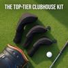 3pcs Mesh Surface Golf Club Covers Long Neck Design Driver Cover Head Covers Set  Golf Accessories