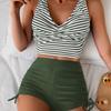 Women Quick Dry Crossback Tank Top With High Waist Drawstring For Swimming And Fitness