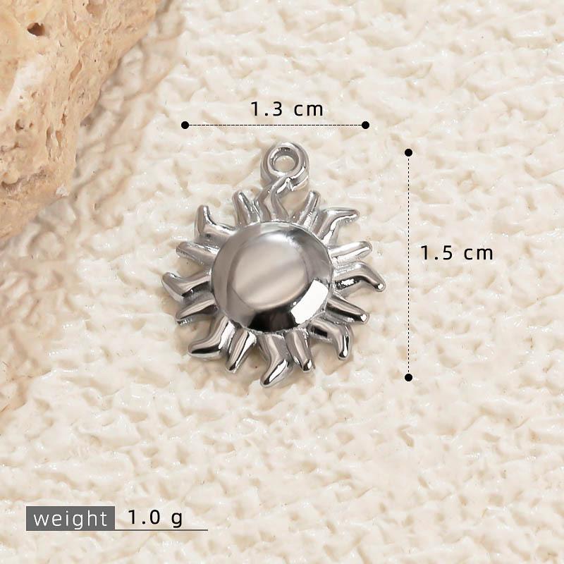 Handmade 18K Gold Plated Stainless Steel Sun Star Pendant Necklace.