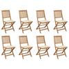 Day and Night - Day and Night Folding Garden Chairs 8 Units and Cushions Solid Acacia Wood