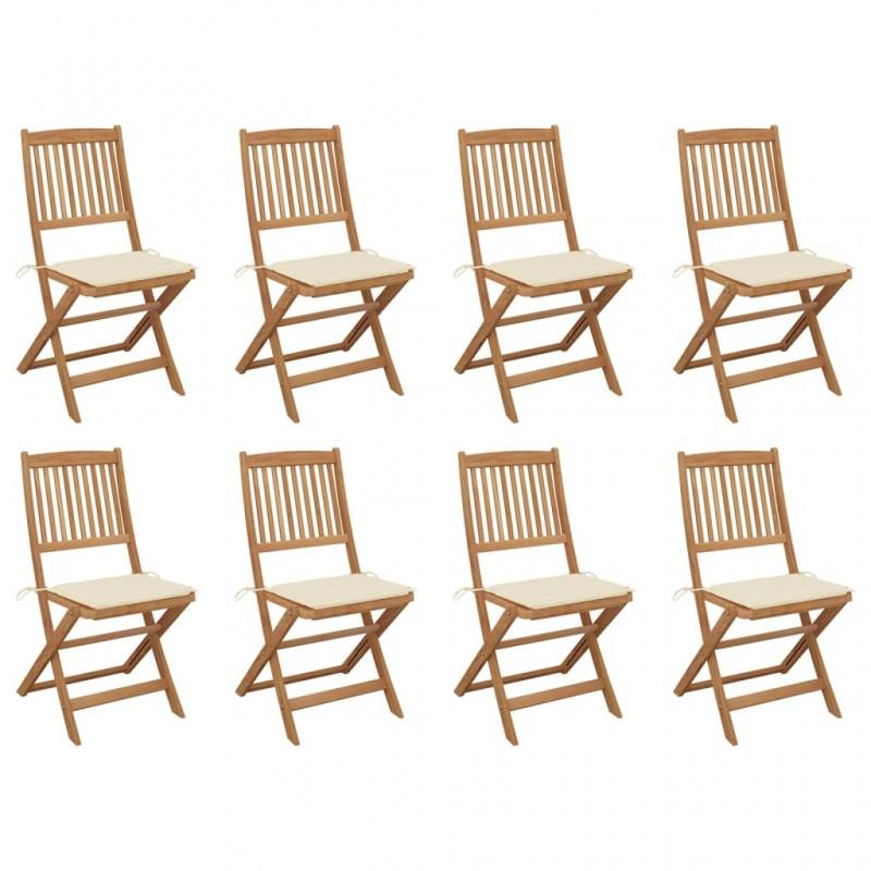 Day and Night - Day and Night Folding Garden Chairs 8 Units and Cushions Solid Acacia Wood