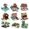 MOC Stadtbauernhof Bausteine Pflanze Tier Huhn Schwein Hund Pferd Gemüse Teich Ei Zubehör Geschenk Steine Spielzeug Kinder J079