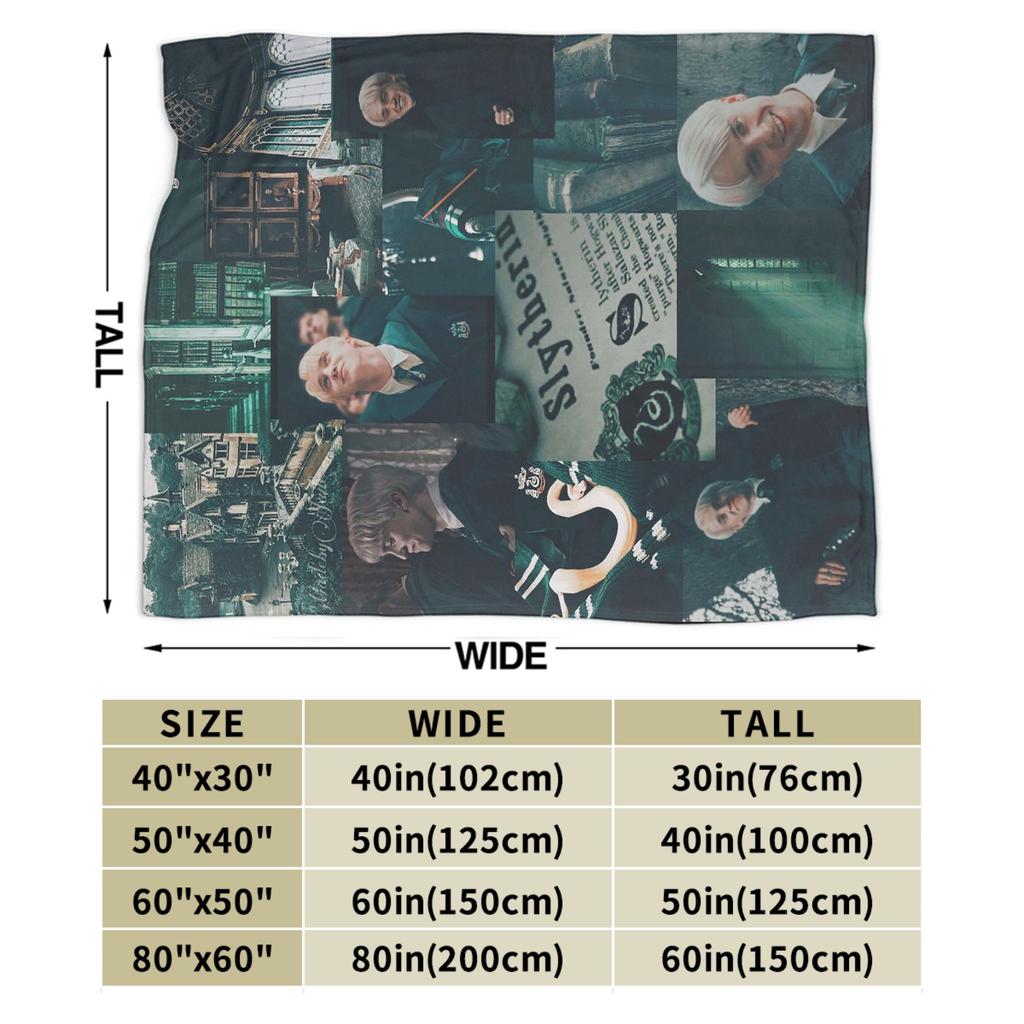 Dracor Malfoye Knitted Blanket Cartoon Tom Felton  Flannel Throw Blankets Home Couch Printed Lightweight Bedspreads