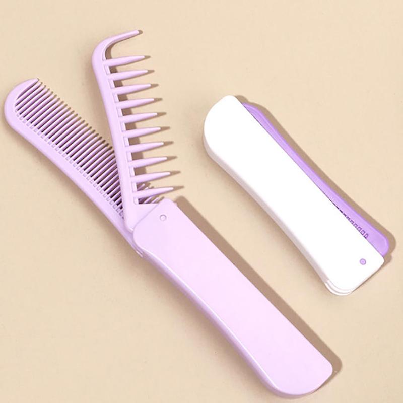 Portable Travel Folding 2-In-1 Brush Anti-Static Styling Comb Professional Hair Styling Tool Special For Real Hair Wigs