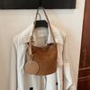 Korean niche ins suede suede surface retro bucket bag versatile shoulder messenger women tote bag