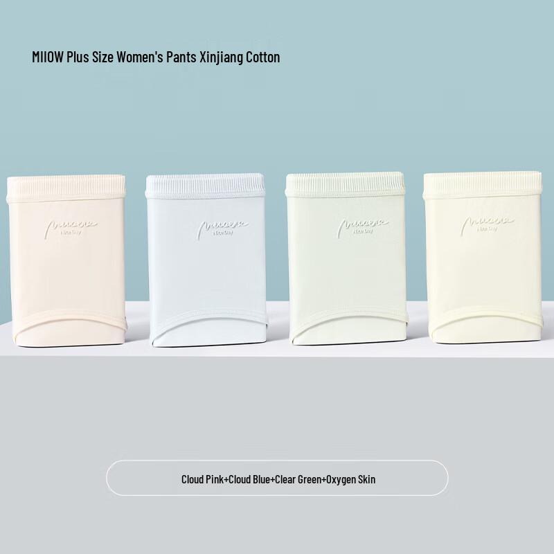 MiiOW Women's Plus Size Cotton Antibacterial Briefs