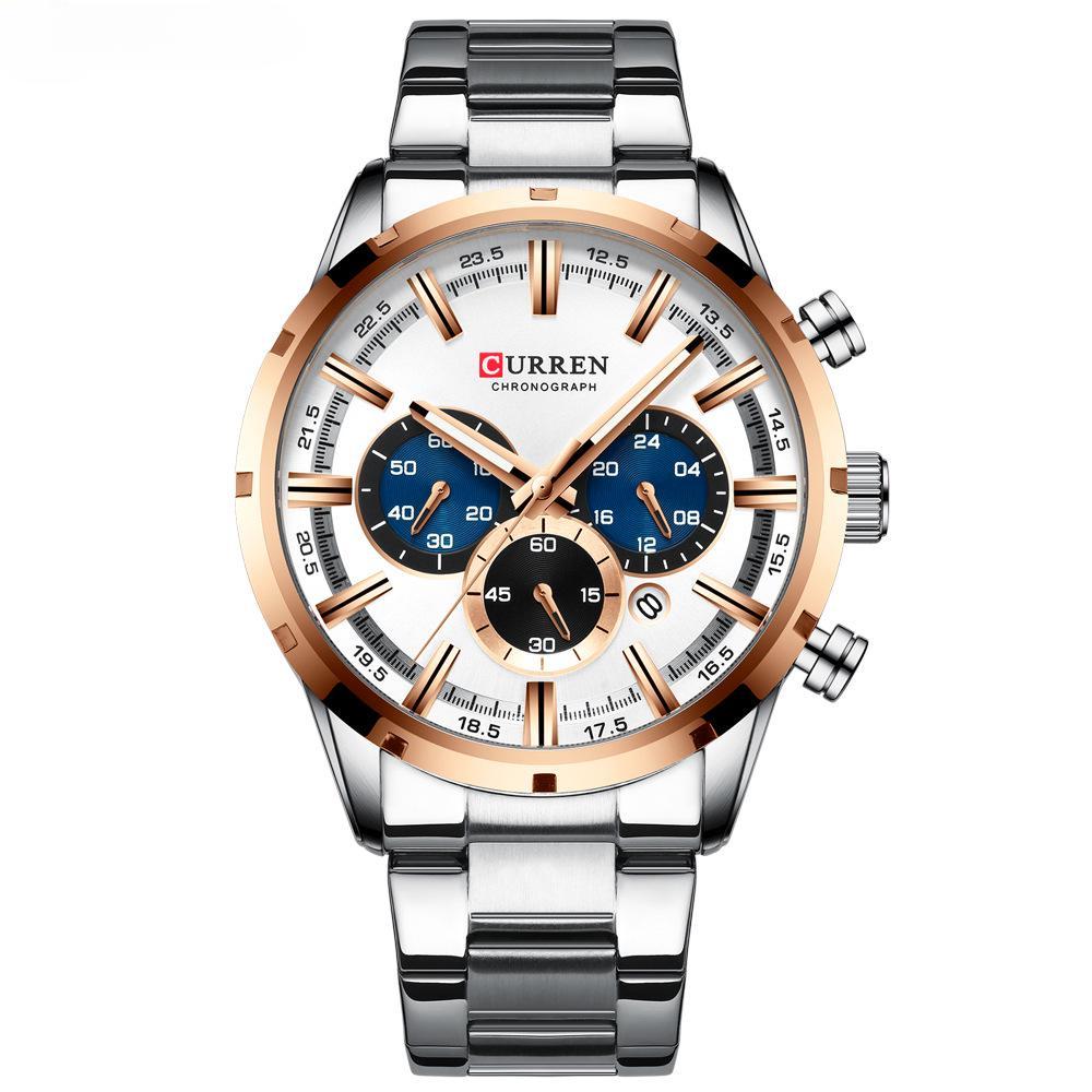 Orologio da polso sportivo al quarzo resistente all'acqua con quadrante rettangolare grande per uomo