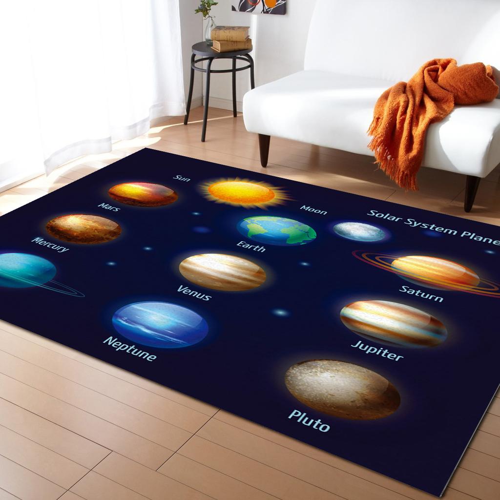 Universe Planet Home Carpet Anti-Slip Washable Large Carpet for Bedroom Living Room Decorative Table Mat