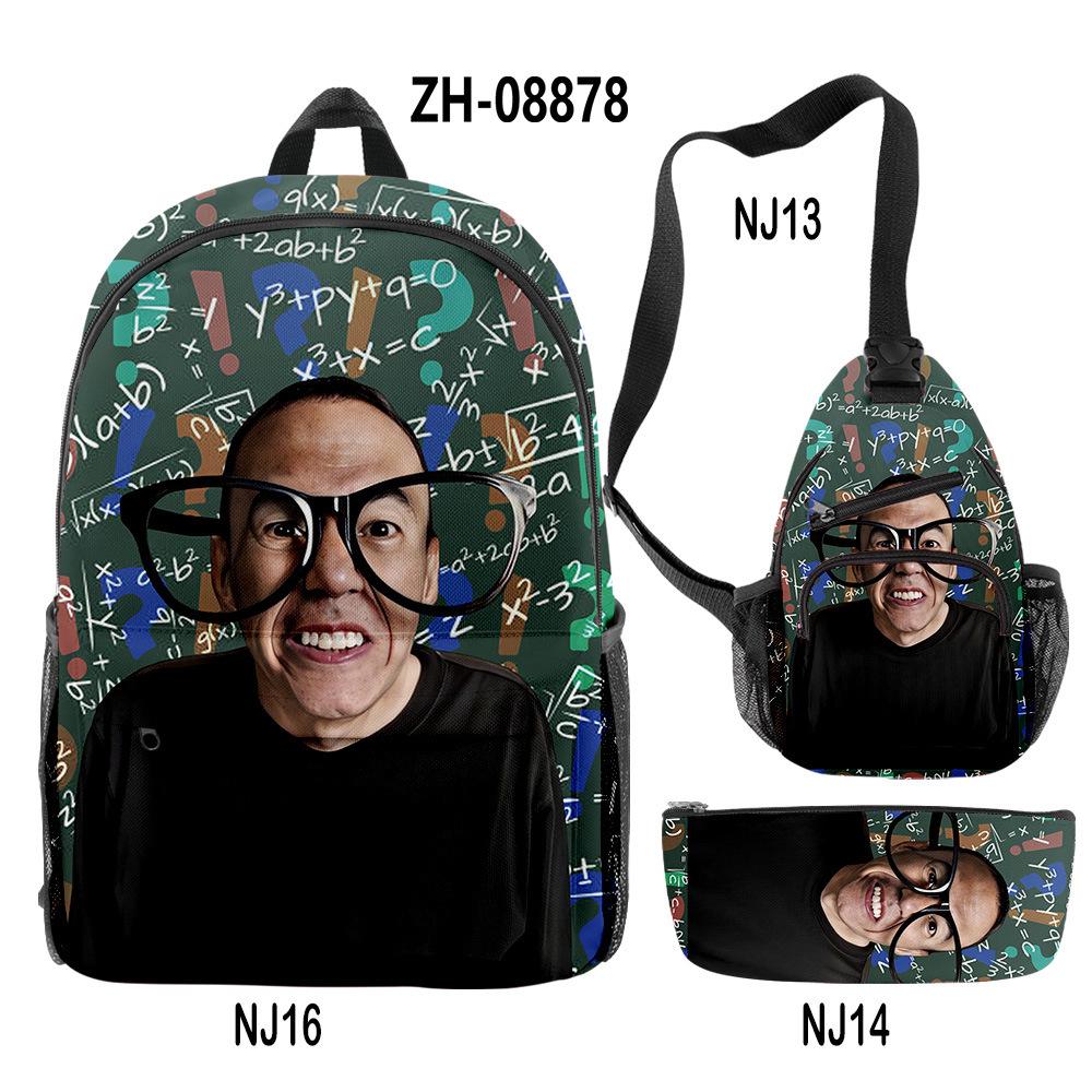 Classic Novelty Peculiar Cool Gilbert GOttfried 3D Print 3pcs/Set Pupil School Bags Travel Laptop Backpack Chest Bag Pencil Case