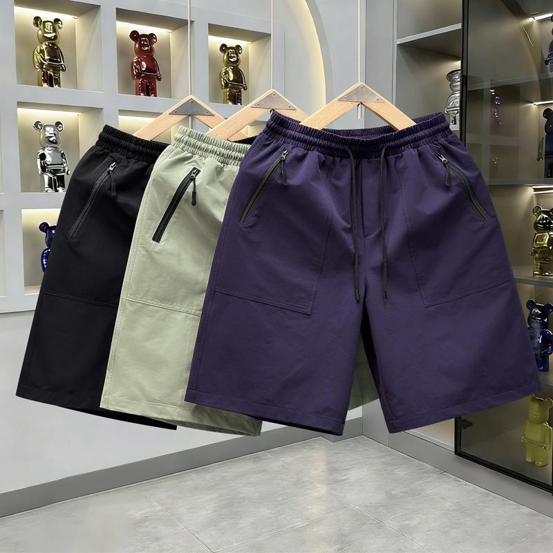 Herren Schnelltrocknende Freizeitshorts, Elastischer Bund mit Kordelzug und Reißverschlusstaschen (L-5XL)
