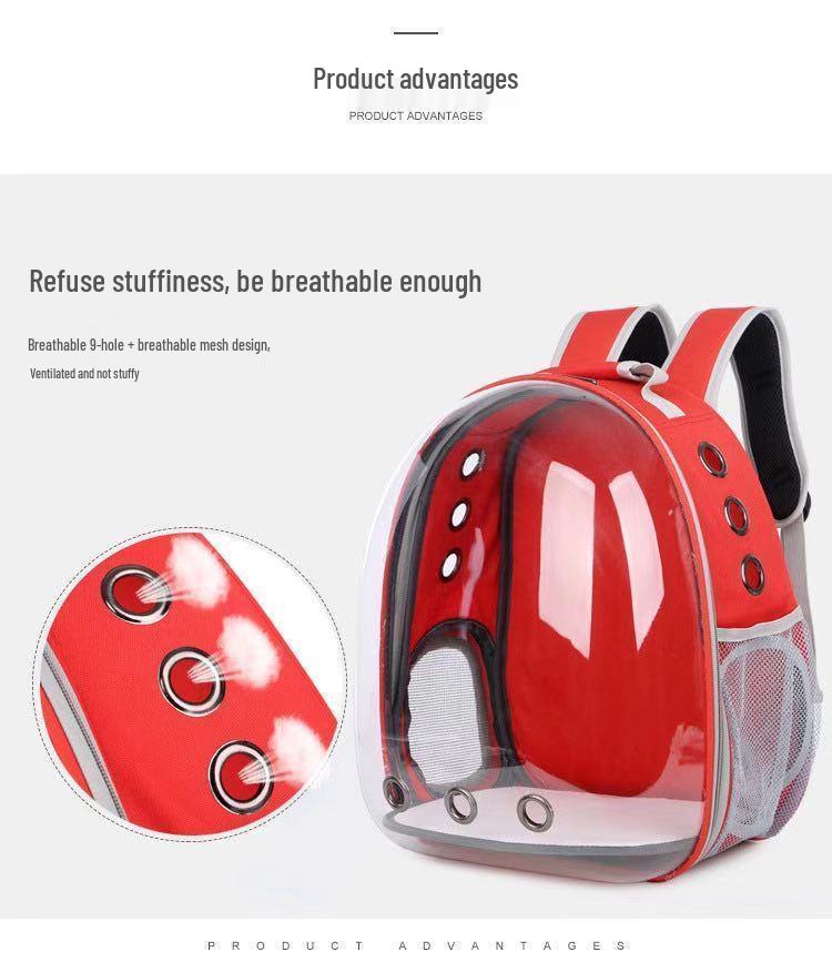 Panoramic Pet Backpack: Portable, Transparent Double Shoulder Carrier for Cats