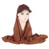 Bubble Pearl Chiffon Shawl with Baseball Cap Hat Wrap Veil Instant Hijabs Bandana Turban Muslim Women Ready To Wear Head Scarf