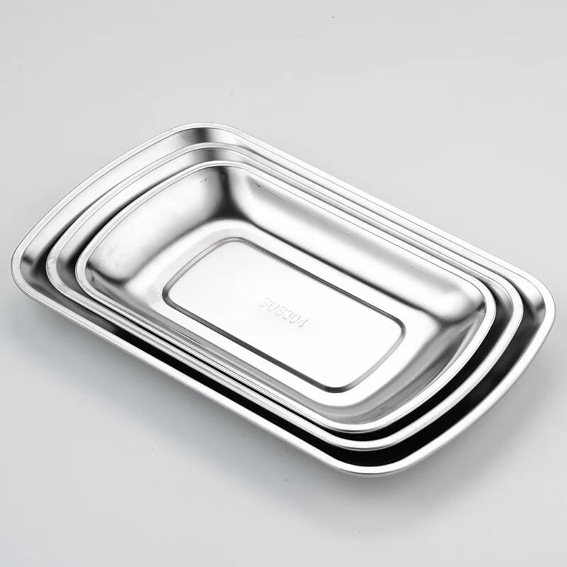 Versatile 304 Stainless Steel Rectangular Trays