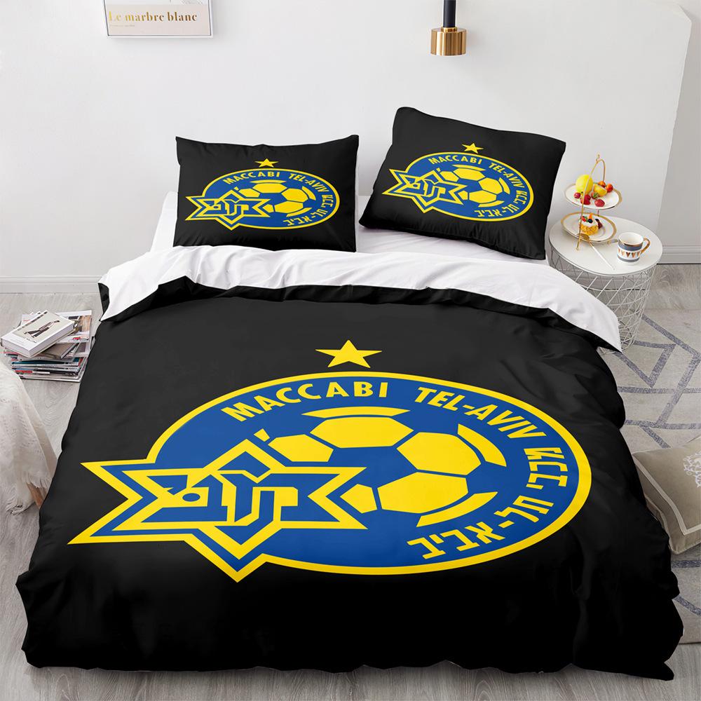 Haifa Maccabi Football Club Digital Printing Three-Piece 3D Three-Dimensional Polyester Chemical Fiber Duvet Cover