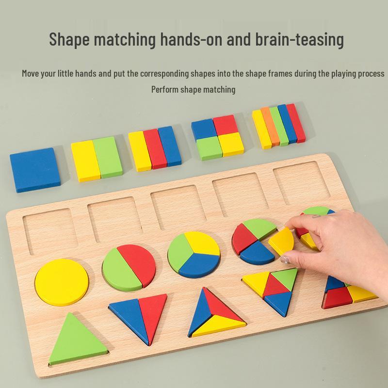 Montessori Wooden Geometric Shapes Sorting Puzzle for Early Education
