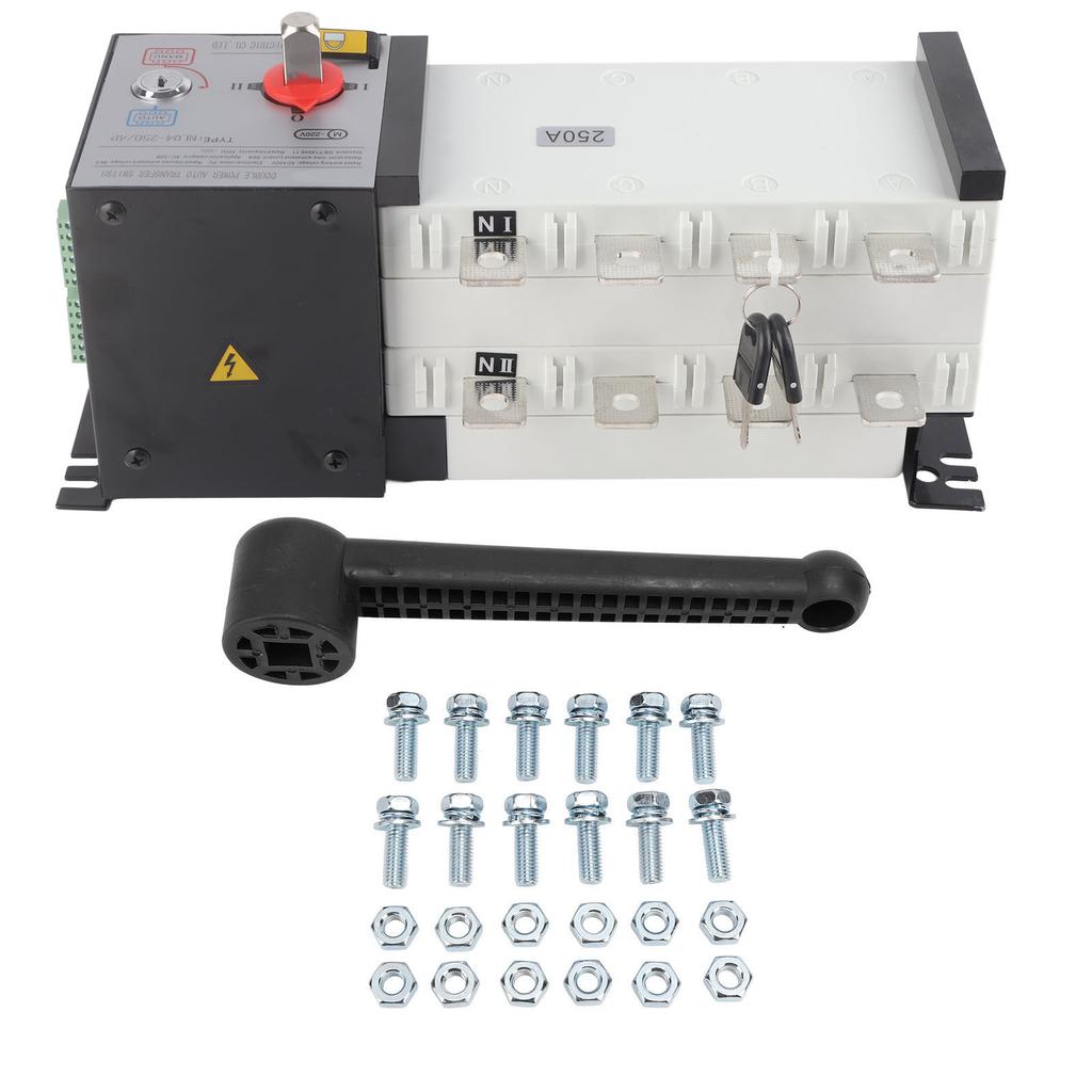 Generator Transfer Switch Isolated 2in 1out Mechanical Interlock Design Dual Power Automatic Transfer Switch AC400V 250A