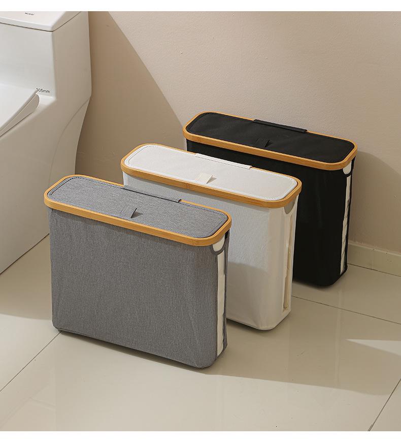 Foldable Waterproof Bathroom Tissue Storage Basket with Lid