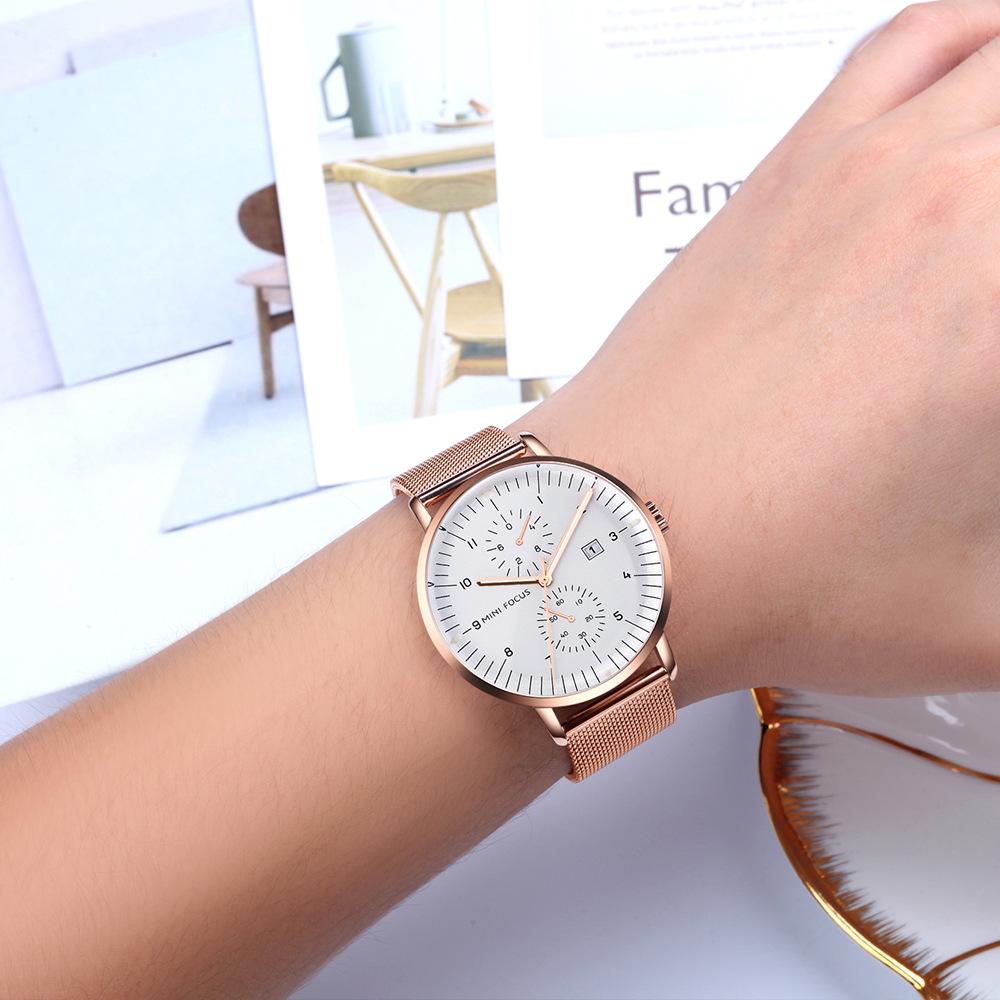 Simple Business Men's Watch Japanese Movement Calendar Luminous Waterproof Fake Eyes