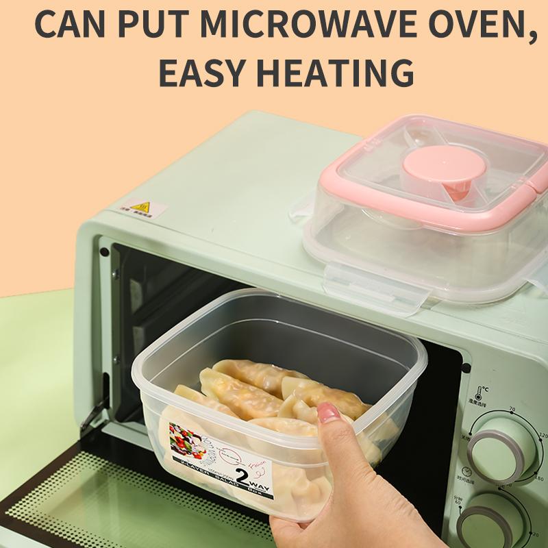 Přenosné 2vrstvé salátové misky s vidličkou 1300ml obědový box, uzavřené nepropustné bento boxy, opakovaně použitelný piknikový box, nádoba na potraviny