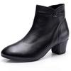 Modische Herbst Winter Stiefel Damen Stiefeletten Schuhe Frau Mode Keilabsatz Absätze Damen Stiefel Hohe Qualität Leder Schuhe Damen Reißverschluss