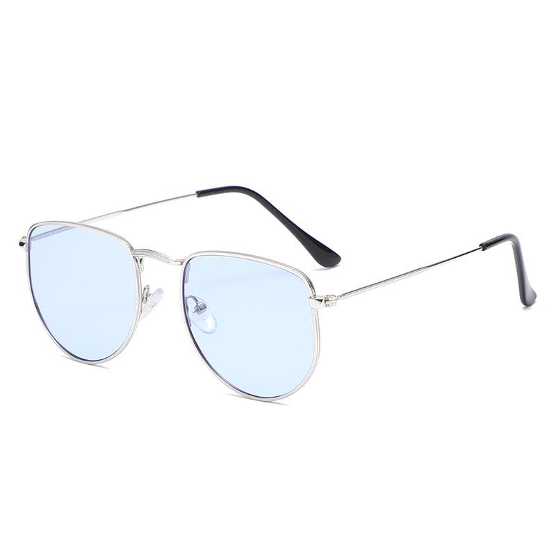 New retro metal thin frame sunglasses, men's and women's European and American trend street sunglasses, small face glasses s